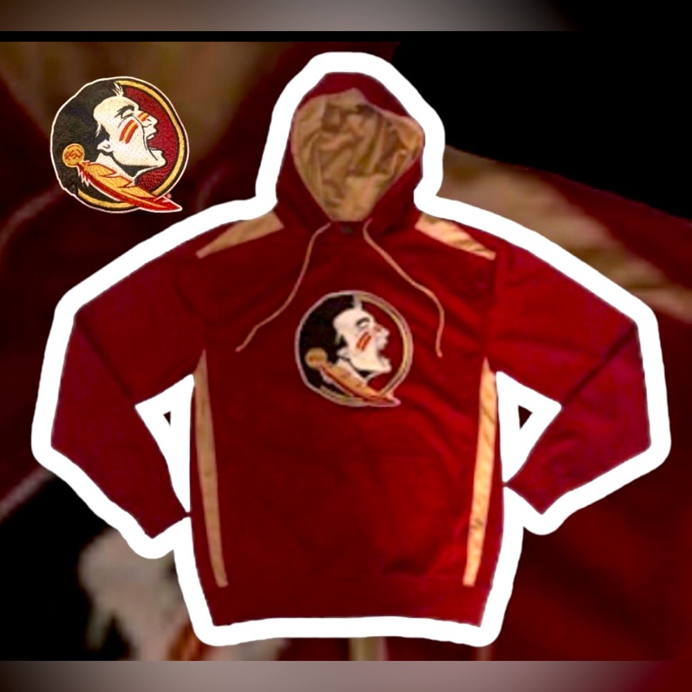 FSU Florida State Seminoles Garnet Men’s Medium M Drawstring Hoodie Sweatshirt